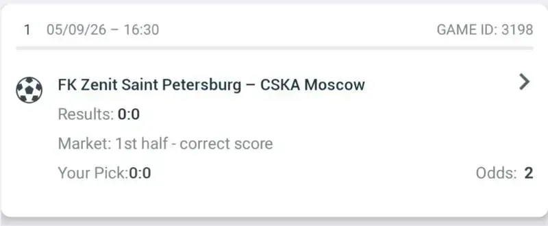 Prediction Slip screenshot