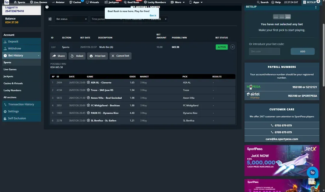 Prediction Slip screenshot